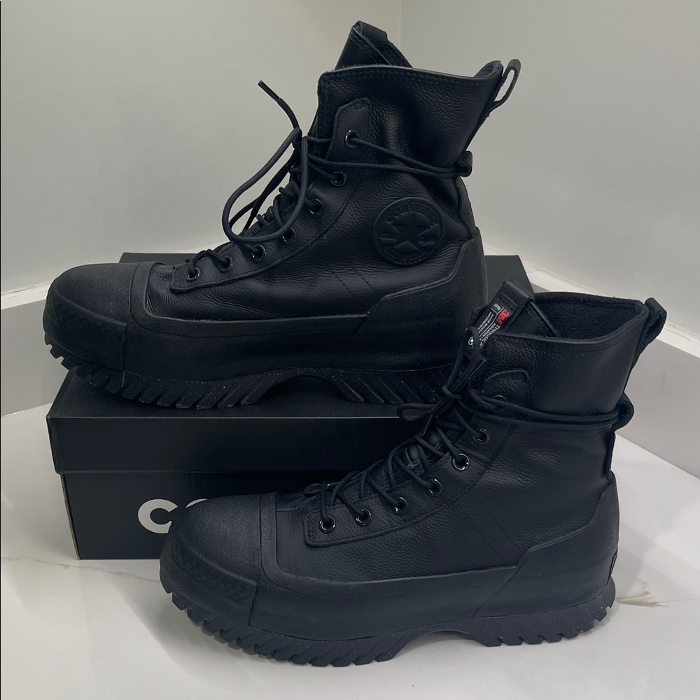 Converse Black Leather Water Resistant Men's Boots. Lugged 2.0